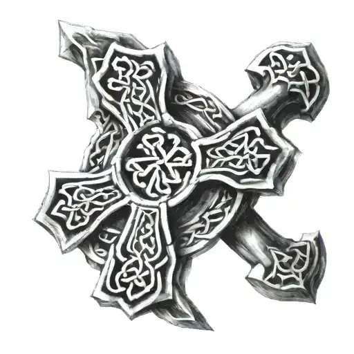 Celtic cross tattoo design idea