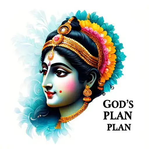 "GOD'S PLAN" krishna face inside tattoo design idea