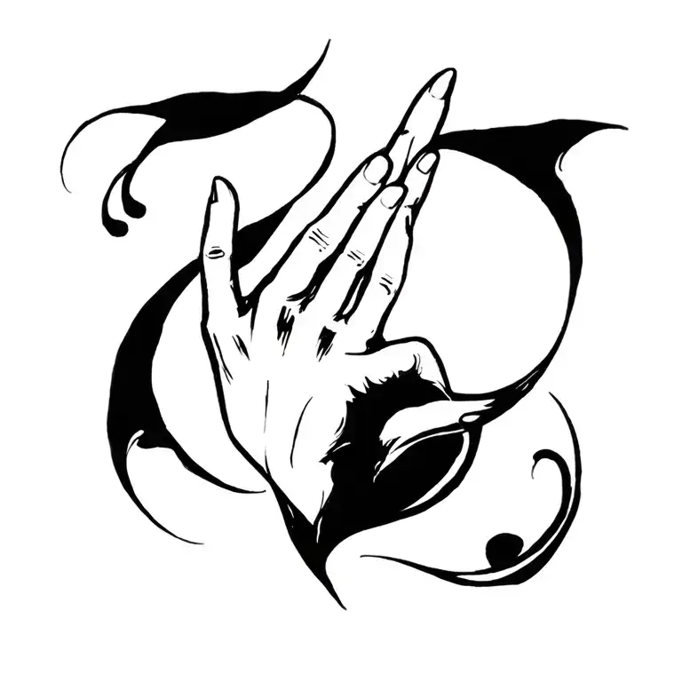 tiny shaka sign tattoo design idea