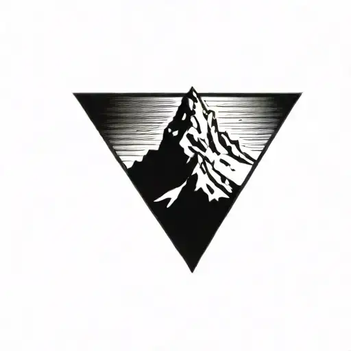 matterhorn mountain peak tattoo design idea