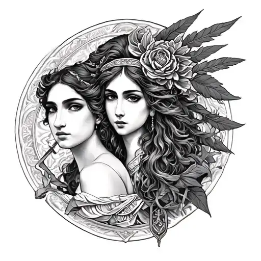 Libra And Aquarius tattoo design idea