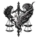 Libra And Aquarius tattoo design idea