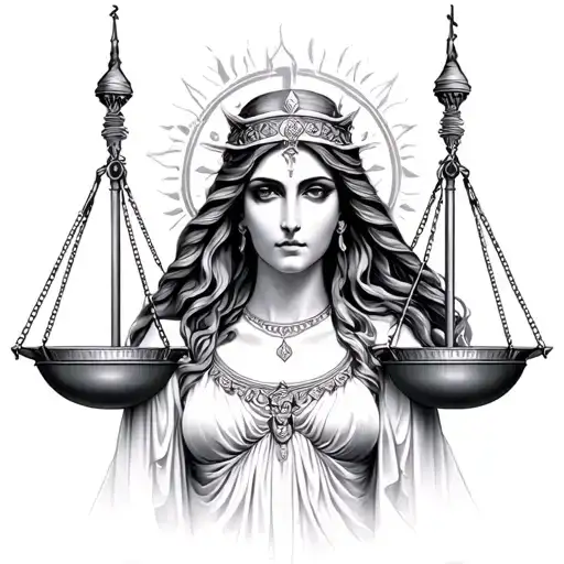 Libra Goddess tattoo design idea