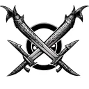 Hero pike crossed swords tattoo design idea