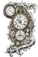 That the clock never stoppedWhen you said goodbye to meIt just runs in another direction tattoo design idea