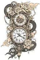 That the clock never stoppedWhen you said goodbye to meIt just runs in another direction tattoo design idea