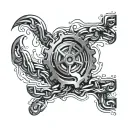 An intricate design of a bicycle chain forming a wave pattern, representing the client's love for biking and the sea tattoo design idea