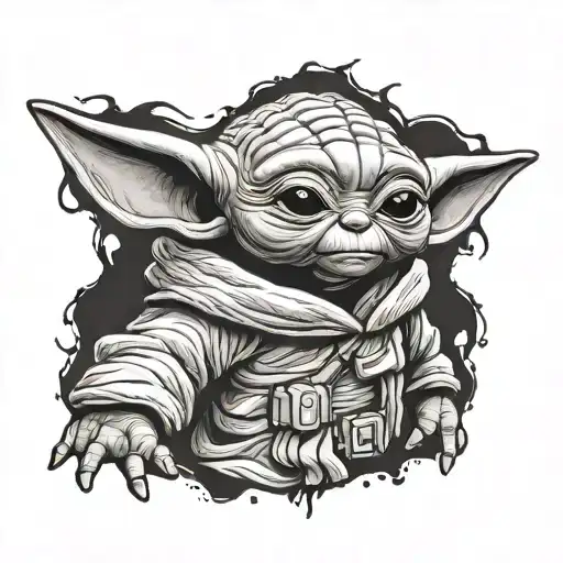 baby yoda tattoo design idea