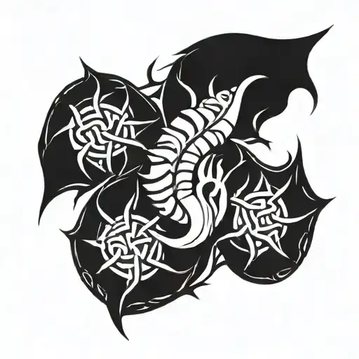 uterus surrounded in thorns tattoo design idea