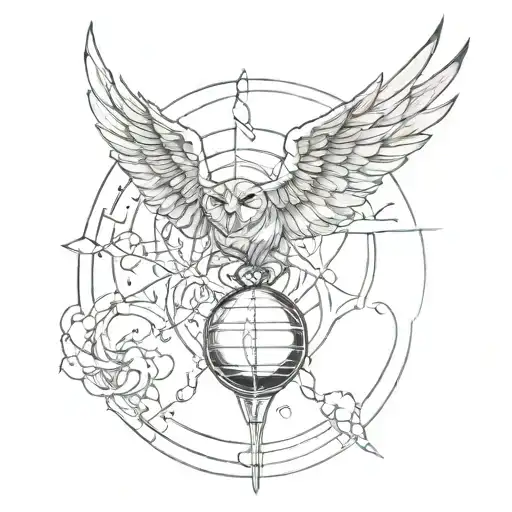 unique Harry Potter golden snitch  tattoo design idea