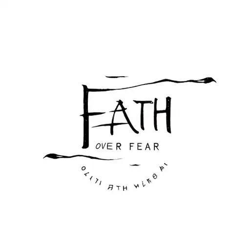 faith over fear with Japanese style background tattoo design idea