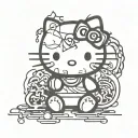 bad hello kitty tattoo design idea