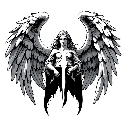 Archangel Raphael angel's wings tattoo design idea