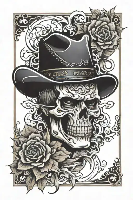 tooling cards western tattoo design idea