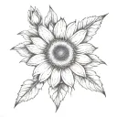 chamomile delphinium gerbera flower tattoo design idea
