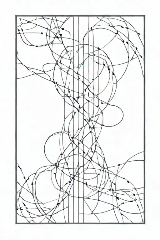 generate a tattoo on the left forearm for a man in the form of purposeful or chaotic lines tattoo design idea