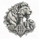 lioness queen chess piece tattoo design idea