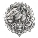 lioness queen chess piece tattoo design idea