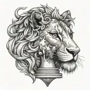 lioness queen chess piece tattoo design idea