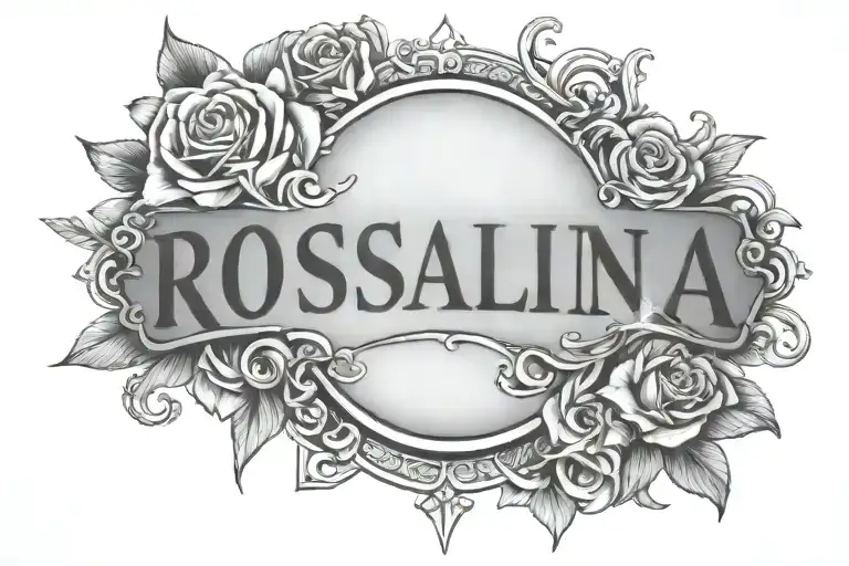 tattoo of just the name Rosalina in gangster font tattoo design idea