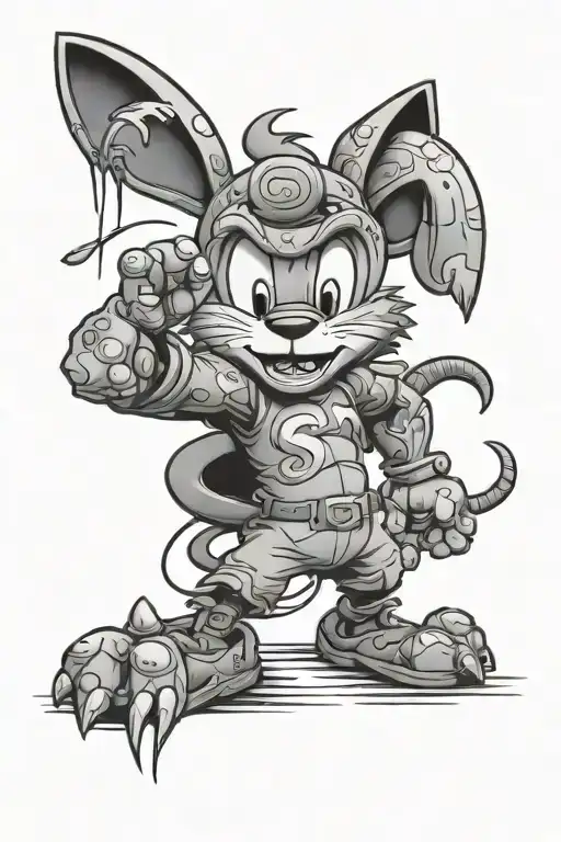 cartoons from 90s to 2008 tattoo design idea