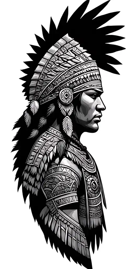 aztec warrior tattoo design idea