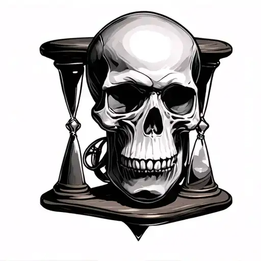 Skull Hourglass tattoo design idea