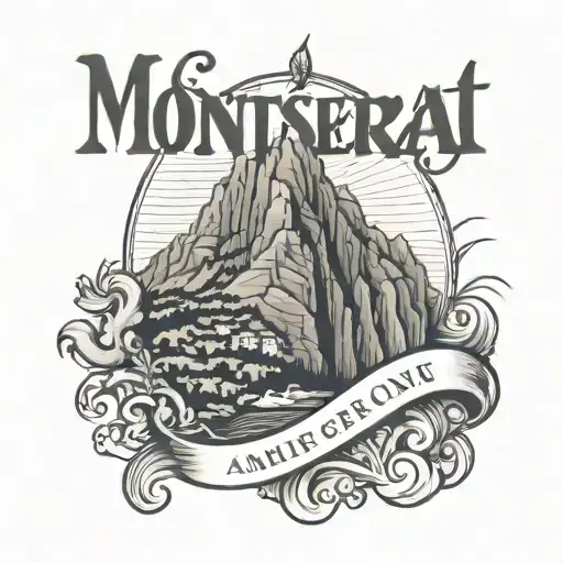 Montserrat with word Amari tattoo design idea