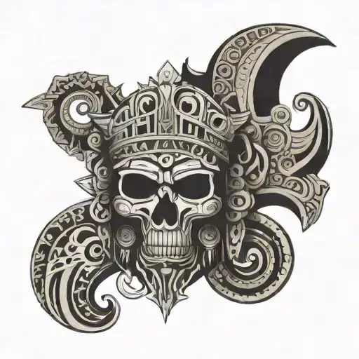 Aztec god of death mectlantecutli    tattoo design idea