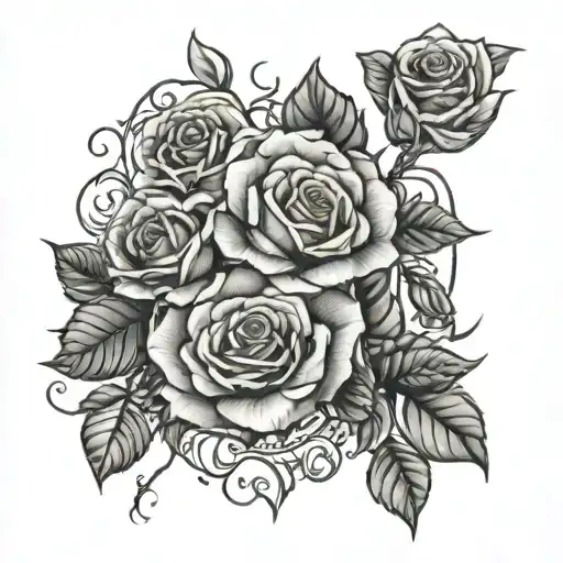 roses and posion tree   tattoo design idea