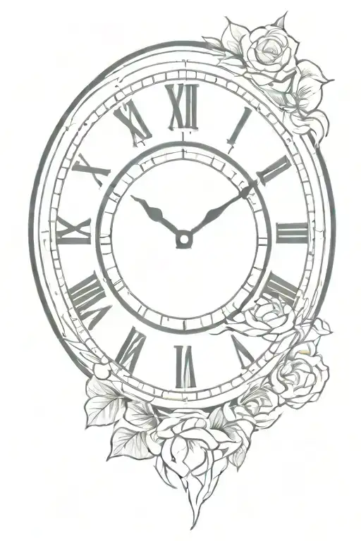 glass broke clock love hurt tattoo design idea