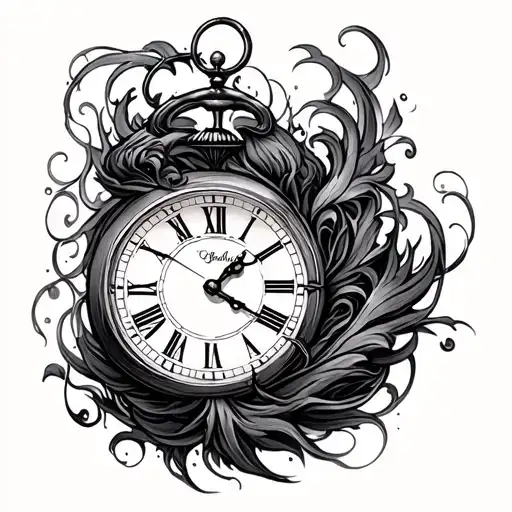 The flow of time waits for no one clock tattoo design idea