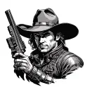 space cowboy tattoo design idea
