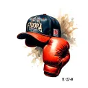 fidora hat with boxing glove and 11-27-44 tattoo design idea