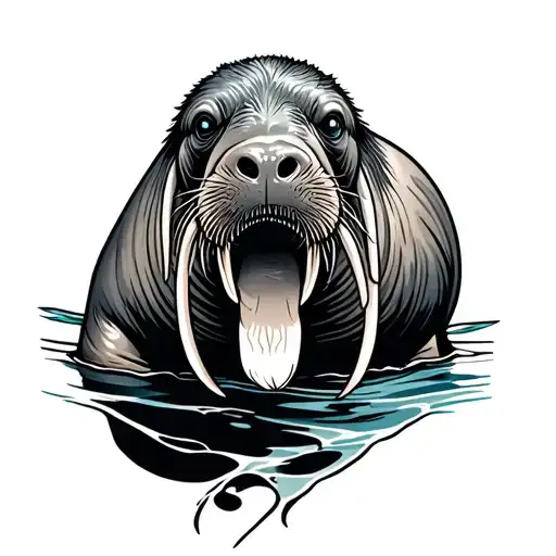 Walrus tattoo design idea