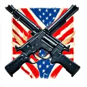 rebel flags and guns tattoo design idea
