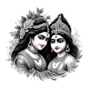 Radha Krishna abstract tattoo stencil tattoo design idea