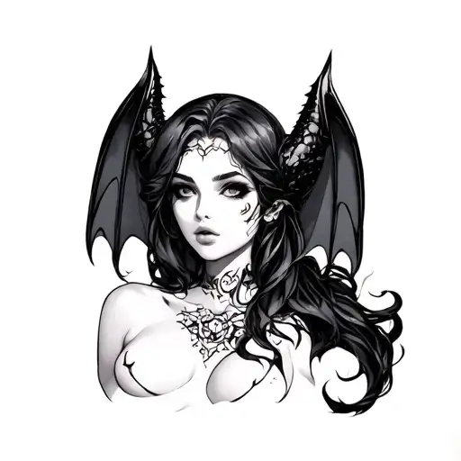 Anime Succubus tattoo design idea
