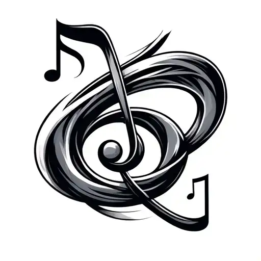 a turbo morphing into a music note tattoo design idea