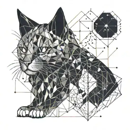 Cat Forest Evening time tattoo design idea