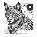 Cat Forest Evening time tattoo design idea