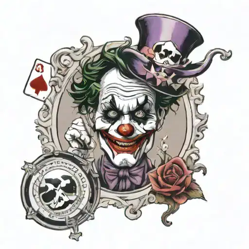 forever 21 03/26/2003-09/13/2024 with a joker card  tattoo design idea