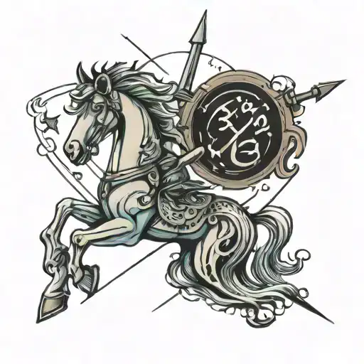 sagittarius and number 26 1998 date of birth tattoo design idea