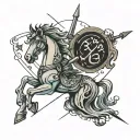 sagittarius and number 26 1998 date of birth tattoo design idea