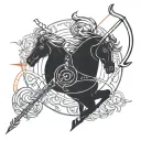 sagittarius and number 26 1998 date of birth tattoo design idea