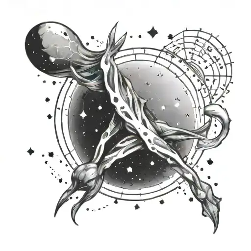 aquarius constellation tattoo design idea