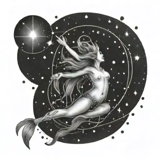 aquarius constellation tattoo design idea