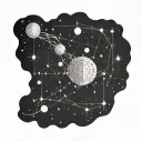 aquarius constellation tattoo design idea