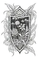 Grass shield tattoo design idea