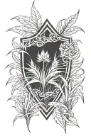 Grass shield tattoo design idea